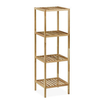 Bathroom shelf in walnut with open shelves