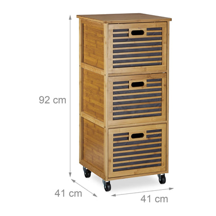 Bathroom shelf trolley bamboo