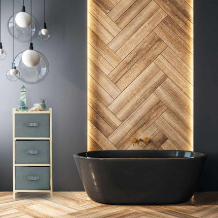 Bathroom shelf with 3 baskets