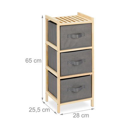 Bathroom shelf with 3 baskets