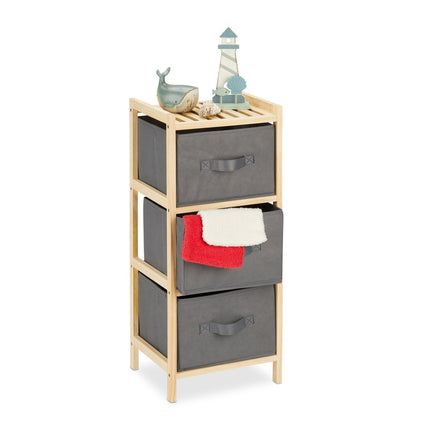 Bathroom shelf with 3 baskets