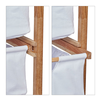 Bathroom shelf with 3 laundry baskets white