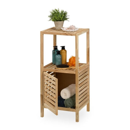 Bathroom shelf with door and 2 compartments