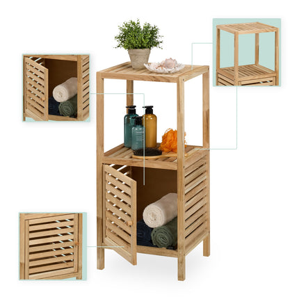 Bathroom shelf with door and 2 compartments