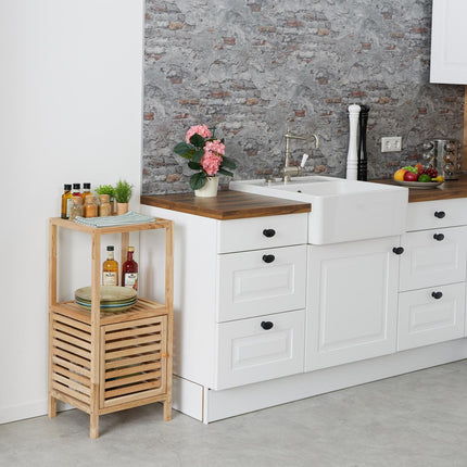 Bathroom shelf with door and 2 compartments