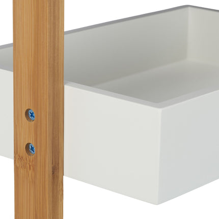 Bathroom shelf with three compartments