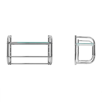 Bathroom shelf with towel rack