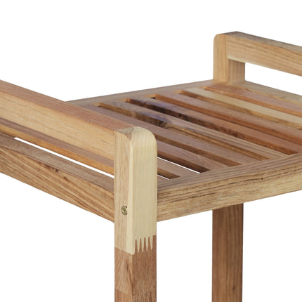 Bathroom shelf with wheels Wood