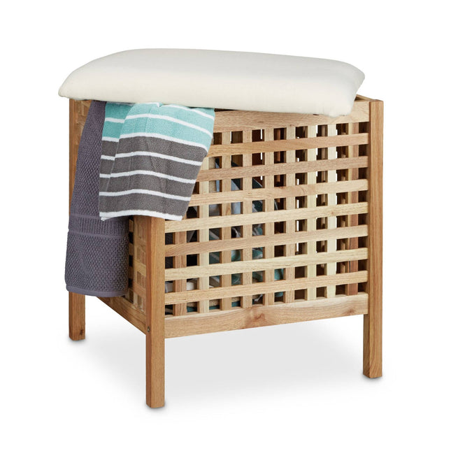 Bathroom stool in walnut with wash basin