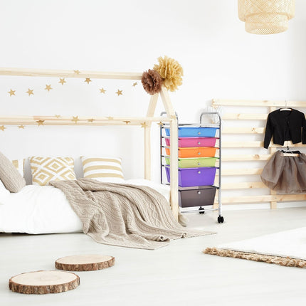 Bathroom trolley roll container with drawers multicolored 37 x 74 x 32 cm PP material