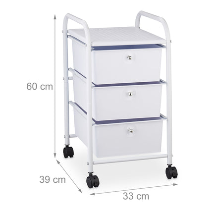 Bathroom trolley with 3 drawers