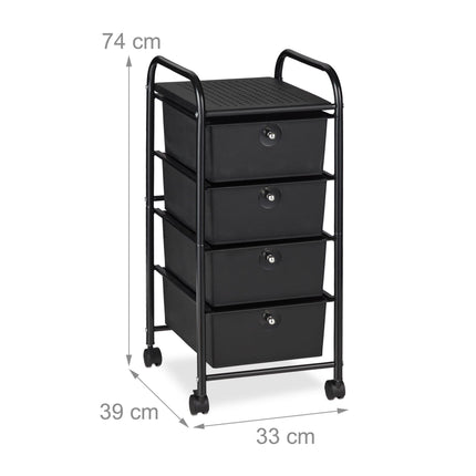 Bathroom trolley with 4 drawers