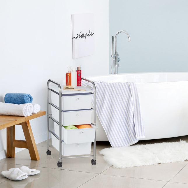 Bathroom trolley with 4 drawers
