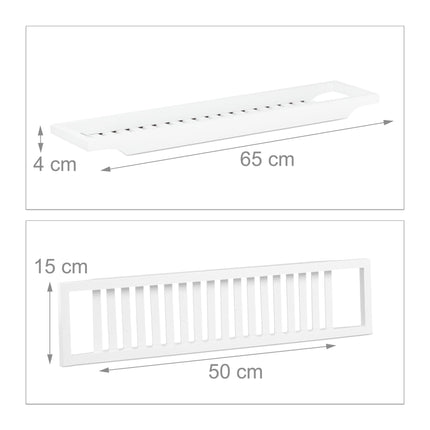Bath shelf bamboo white lacquered