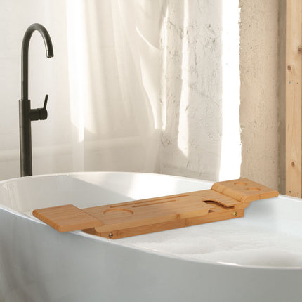Bath shelf in bamboo with feet