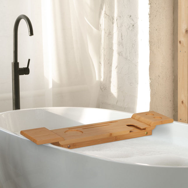 Bath shelf in bamboo with feet