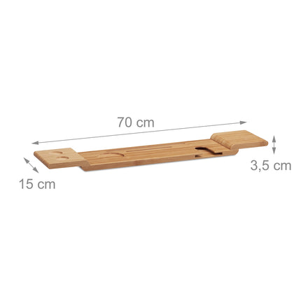 Bath shelf in bamboo with glass holder
