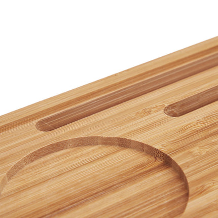 Bath shelf in bamboo with glass holder