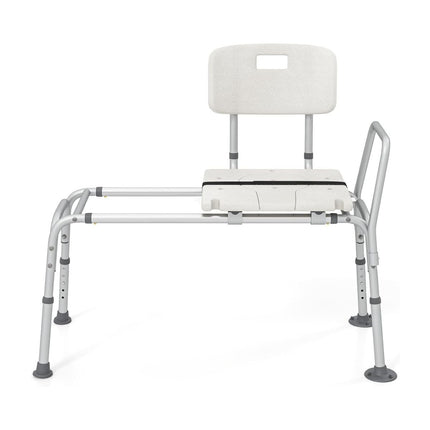 Bathtub Transfer Bench, Adjustable Height, Wide Seat, Safety Belt