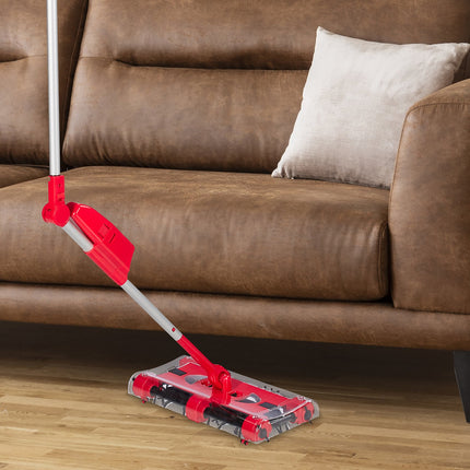 Battery-Operated Multi-Purpose Sweeper Broom, Red