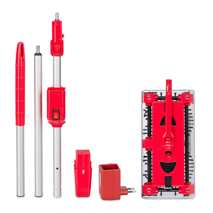 Battery-Operated Multi-Purpose Sweeper Broom, Red
