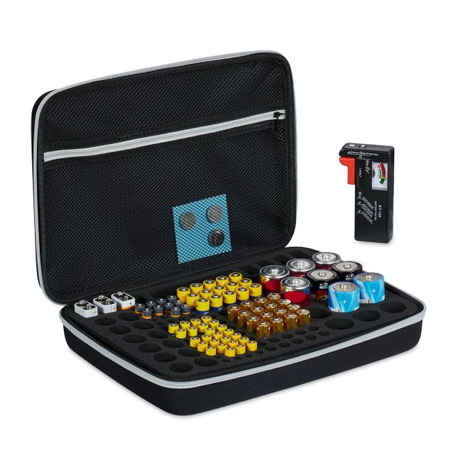 Battery case with tester