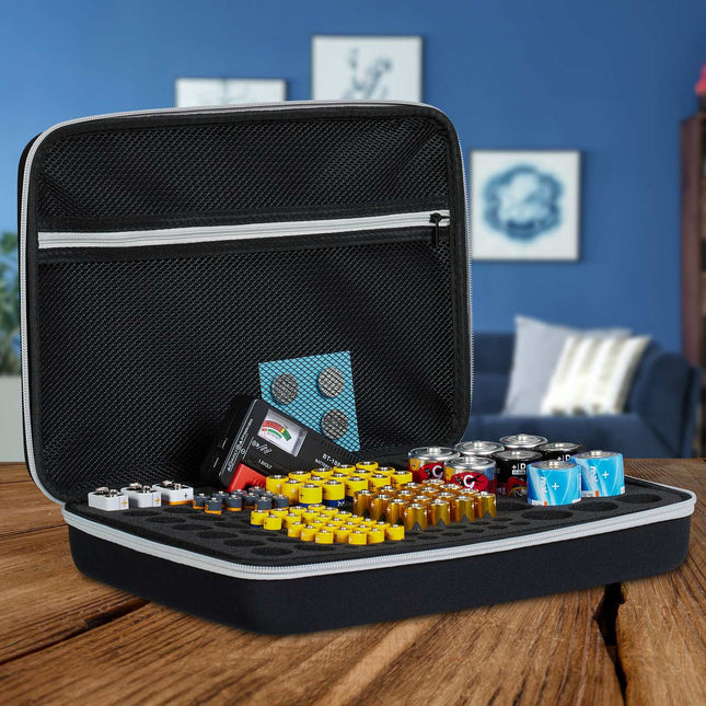 Battery case with tester