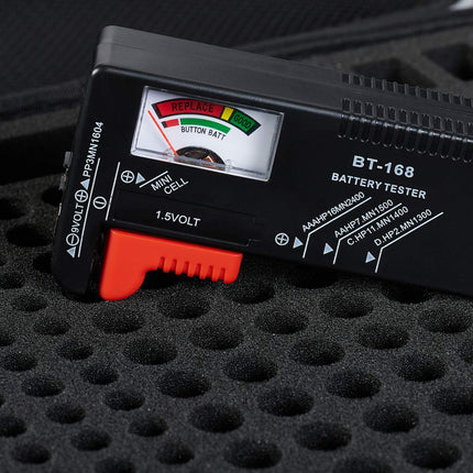 Battery case with tester