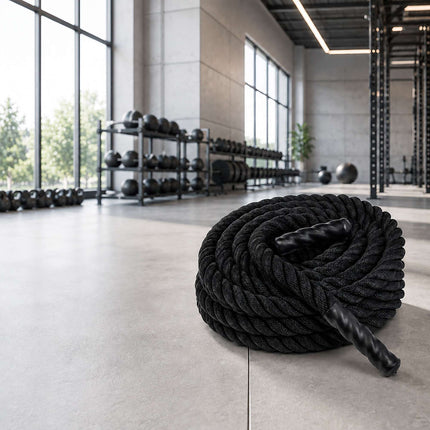 Battle Rope with Non-Slip Handles for Full-Body Workouts, Black