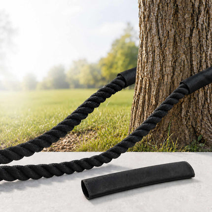 Battle Rope with Non-Slip Handles for Full-Body Workouts, Black