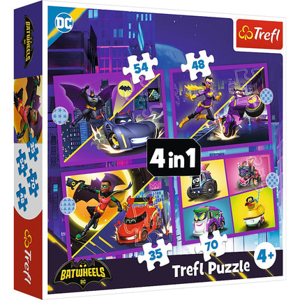 Batwheels Puzzle Set, 4-in-1 Fun for Kids