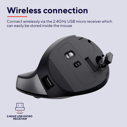 Bayo II Wireless Ergonomic Mouse Black