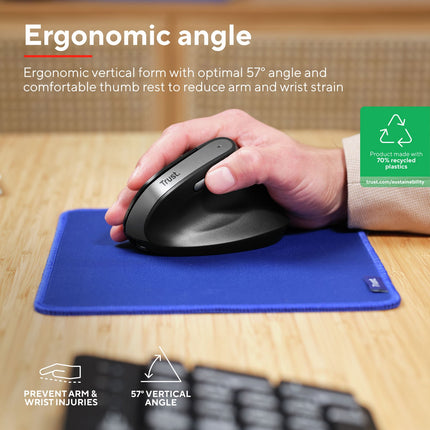 Bayo II Wireless Ergonomic Mouse Black