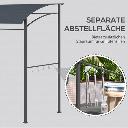 BBQ Gazebo Grill canopy, Waterproof UV resistant, Grey
