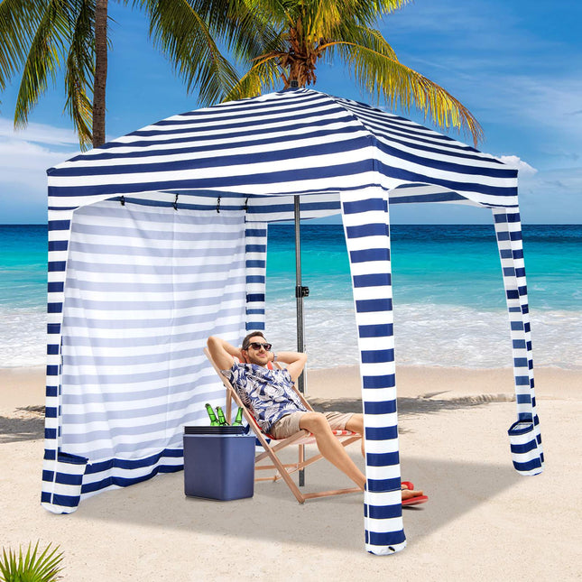 Beach Cabana Tent 6x6 Ft, Detachable Sidewall, Bag