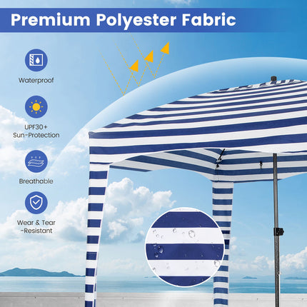 Beach Cabana Tent 6x6 Ft, Detachable Sidewall, Bag