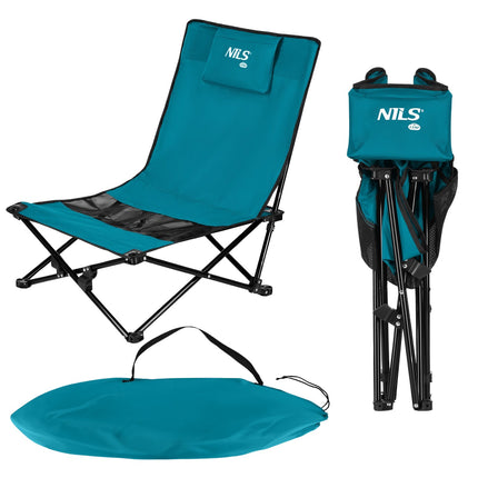 Beach Chair, Blue/Black, Foldable, Portable