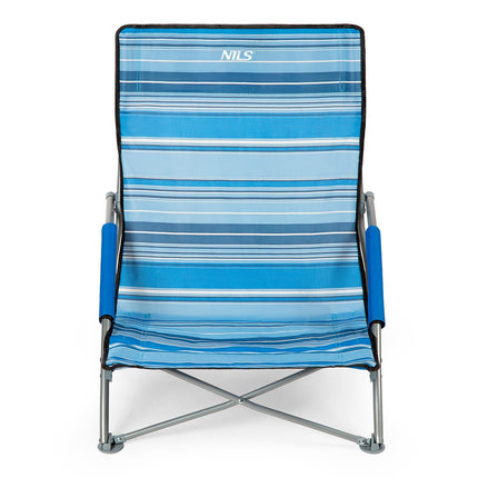 Beach Chair, Blue-White, Foldable, Lightweight
