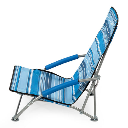 Beach Chair, Blue-White, Foldable, Lightweight