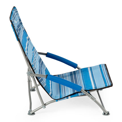 Beach Chair, Blue-White, Foldable, Lightweight
