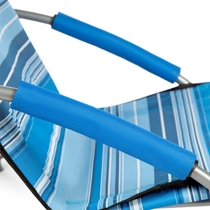Beach Chair, Blue-White, Foldable, Lightweight