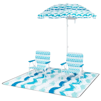 Beach Chair Set with Umbrella & Blanket – Portable, Foldable