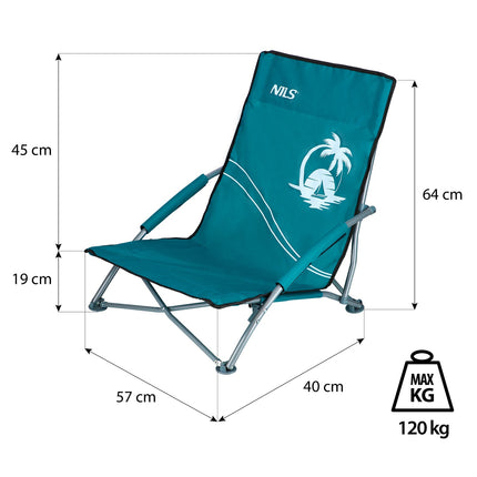 Beach Chair, Turquoise, Foldable, Lightweight