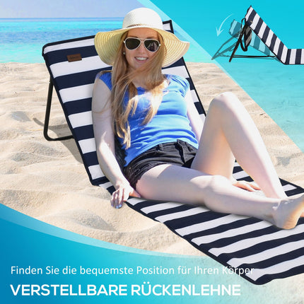 Foldable beach mat, adjustable with carrying and magazine bag