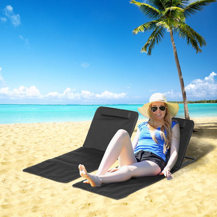 Folding beach mats, set of 2 - height-adjustable deckchairs