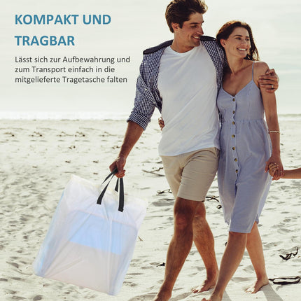 Adjustable beach mattress in steel, foldable beige, 134x48x33-43cm