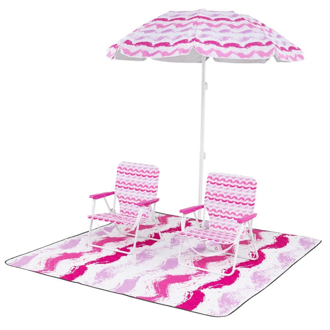 Beach Set with Umbrella, 2 Chairs, and Blanket