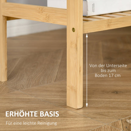 Bamboo storage shelf, 4 tiers, natural, 62x33x112cm