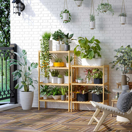 Bamboo storage shelf, 4 tiers, natural, 62x33x112cm