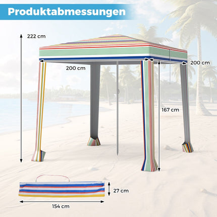 Beach Tent 2x2m with Sandbags & Carry Bag